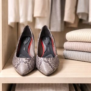 Rockport Snake Print Heels in Gray and Black ~ SIZE 6 ~ Gorgeous!